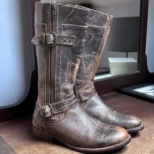 Bed Stu Cobbler Series Gogo Moto Boots - Distressed Brown Size 9